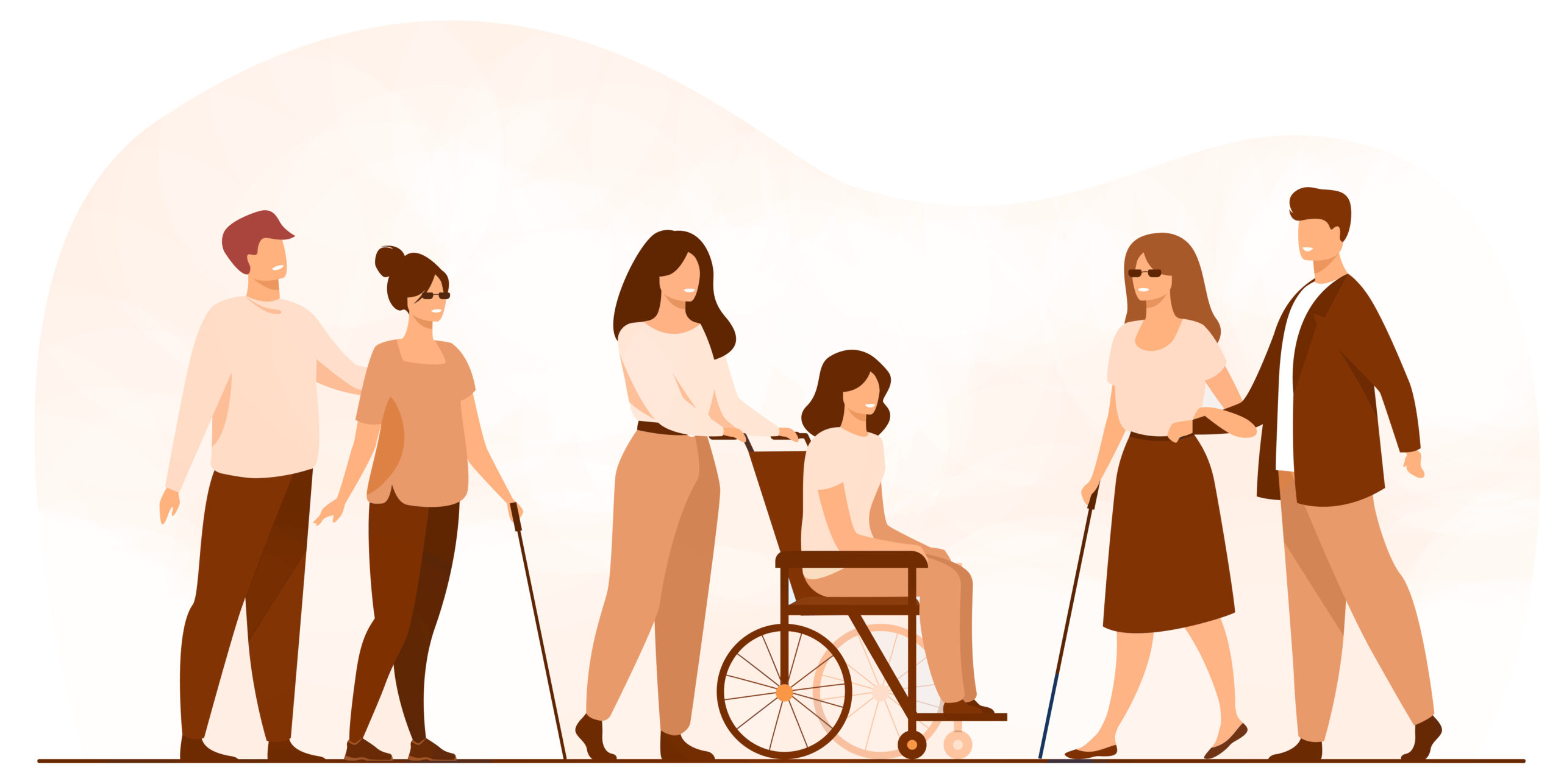 Fond illustration personnes handicapées - Se former à l’anglais - POUR LES PROFESSIONNELS et PARTICULIERS - Cora Walsemann - Coaching & formation en langues